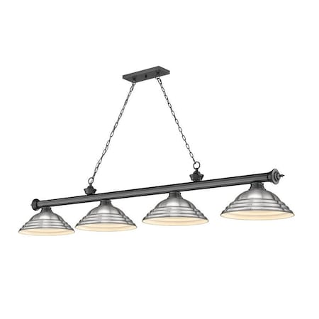 Z-Lite Cordon 4 Light Billiard, Bronze Plate & Brushed Nickel 2306-4BP-SBN